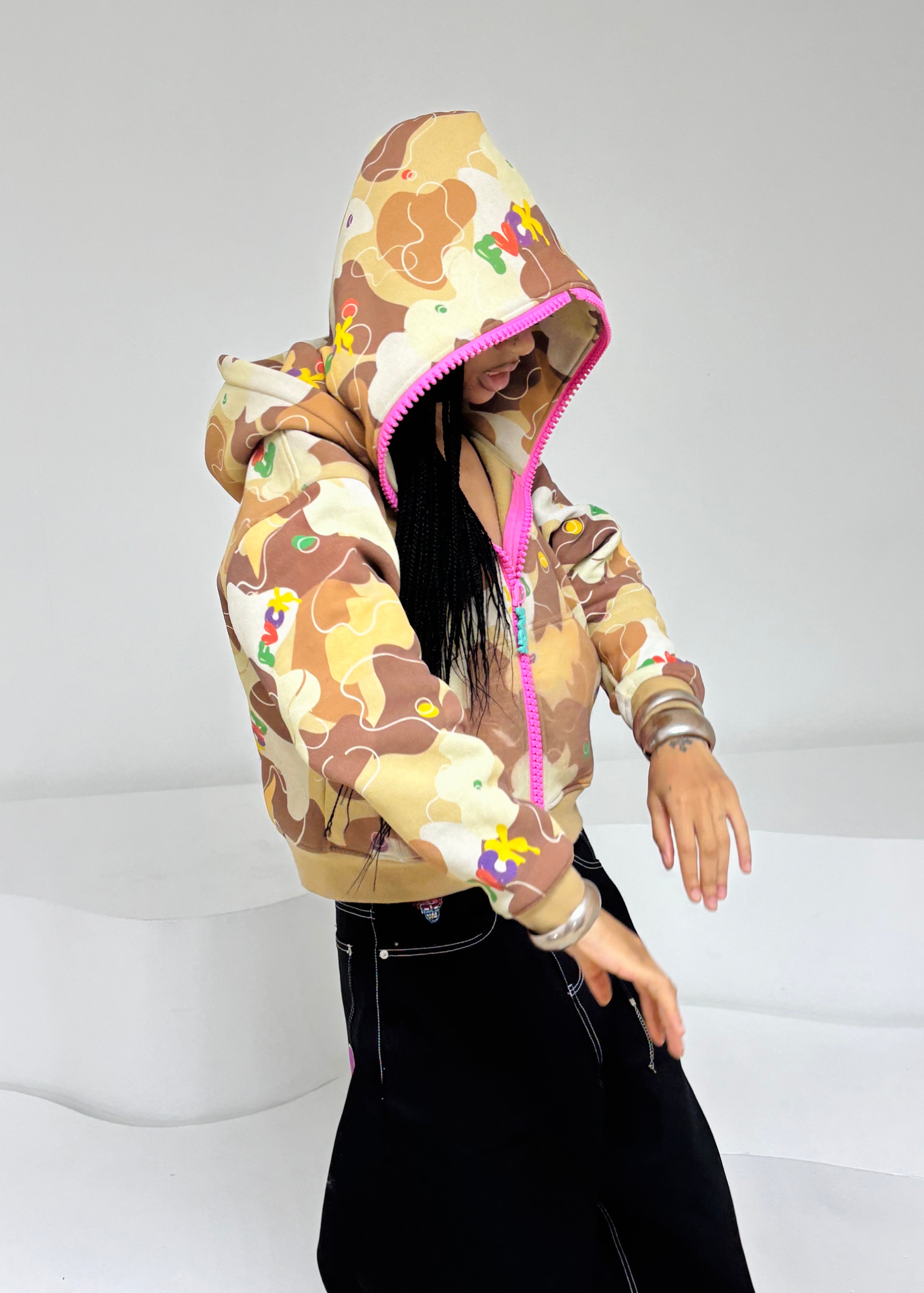 FVCK Chocolate Camo Double Hoodie