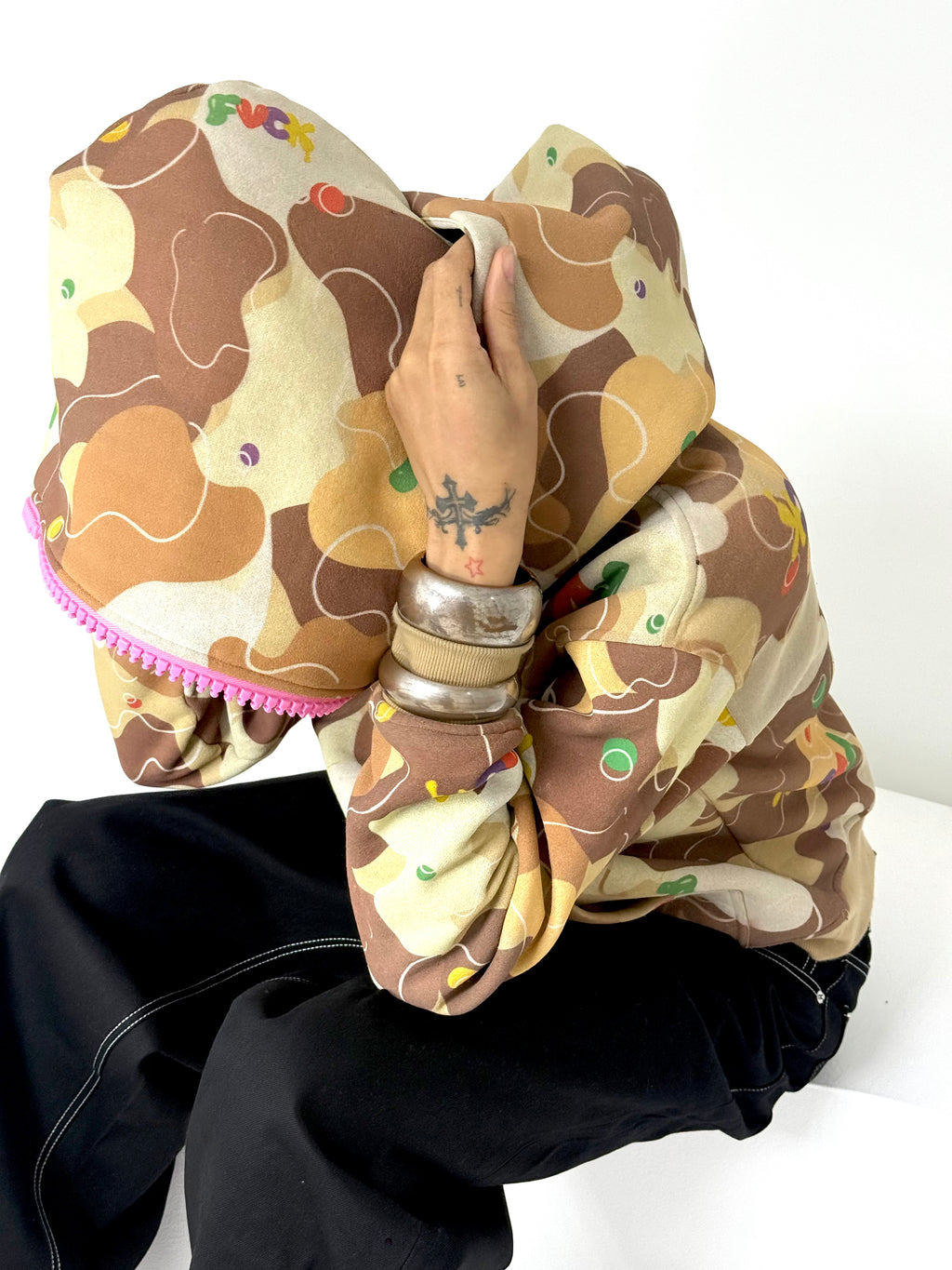 FVCK Chocolate Camo Double Hoodie